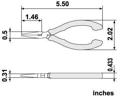 Vampliers 5.5 Mini alicate de nariz longo ESD seguro para trabalho de precisão em eletrônicos de PCB/SMD e pequenos componentes