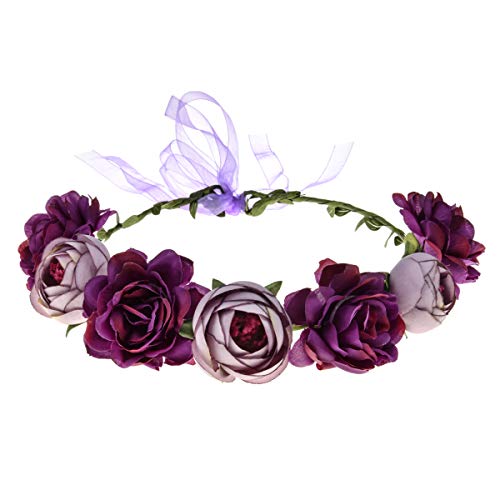 June Bloomy Women Rose Floral Crown Hair Wrinal