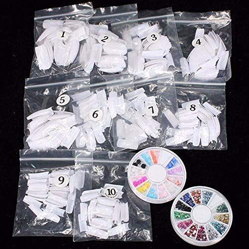 Conjunto de kits de unhas de acrílico, kit completo de ferramentas de unhas brilhantes de glitter glitter, conjunto profissional de