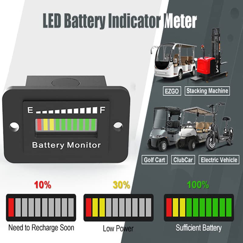 6 tensões em um monitor de bateria à prova d'água Monitor de bateria Medidor de voltímetro Indicador de capacidade de