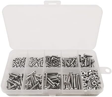 340pcs M3 304 Cabeça da panela de aço inoxidável para as porcas de parafuso Phillips kit de sortimento para parafusos M3*5/6/8/10/12/14/16/20mm