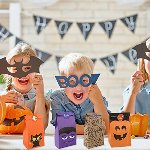 Rulyyo Halloween truque ou tratar as sacolas de brindes, 8 projetos, 40 PCs Favor Favor