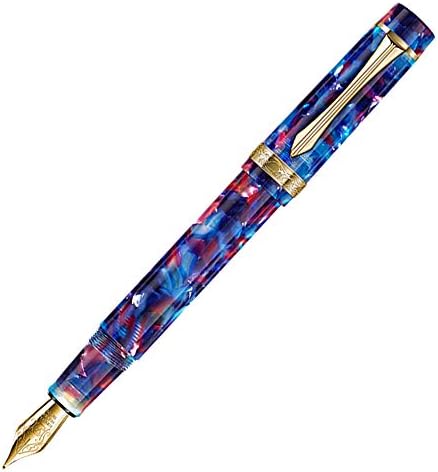 Lanxivi Fountain Cellulóide Blue Tree Blue Tree, Alemanha Schmidt Fine Nib Luxury Collection Pen Case Set