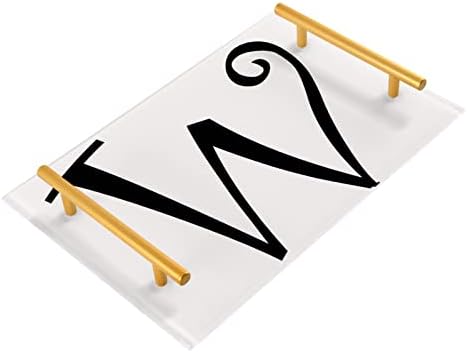 Bandeja de banheiro de acrílico de Dallonan, cartas engraçadas retangulares w bandejas decorativas com alças de ouro