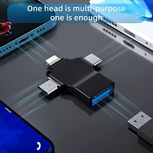 Adaptador USB OTG USB-A fêmea para Tipo C Micro Lightning Acessórios masculinos Câmera Câmera Reader Mouse Teclado Flash Drive Android