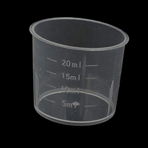 X-Dree 3pcs 20ml pp contêiner de bico de laboratório medindo copo limpo (Taza de Medición del Envase del Canalón del Laboratorio