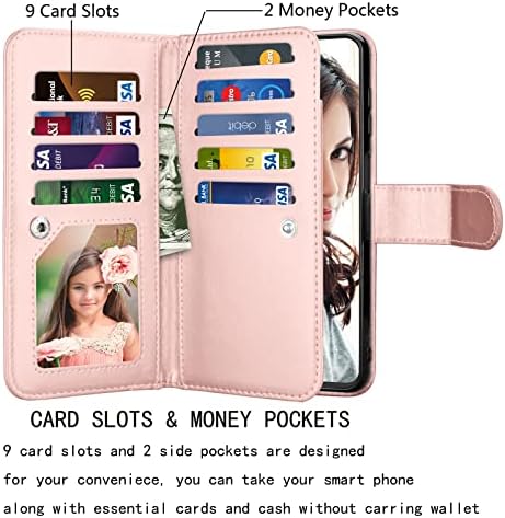 Case njjex para o Samsung Galaxy A13 5G, para a caixa da carteira Galaxy A13 5G, [slots de 9 cartas] PU CARTO CARTO FOLIO FOLIO