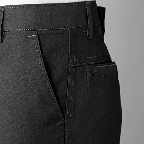 Miashui Frente plana Frente masculina calça casual diária calça coloração sólida Long Lengamento de bolso de bolso fino e