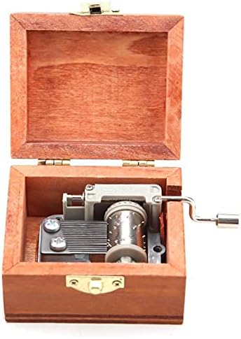 Gkmjki mini caixa de madeira caixa de música metal mecânica modelagem artesanato de aniversário decorações de casa