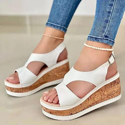 Sapatos Cakiesky For Women Sandals Summer Hollow Out Wedge Buckle Sandals Casual Flip Flips Arch Suporte