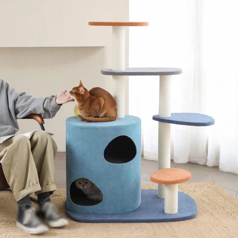Gretd Cat Tree House condomínio móveis de gato Torre de escalada Multi-camada com arranhão sólido pós-árvore gato