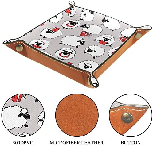 Lyetny White Santaalpaca Organizador Bandeja Caixa de armazenamento Bandeja de mesa de mesa Caddy Alteração da caixa de