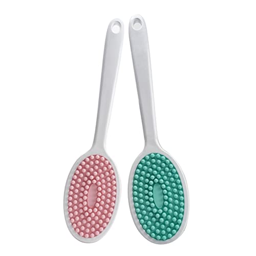 2pcs Silicone Bush Brush Manunhão longa Esfoliante MASSAGEM BAIXO BAIXA BAIXA MUITO DE PINCULHO Acessórios para o banheiro