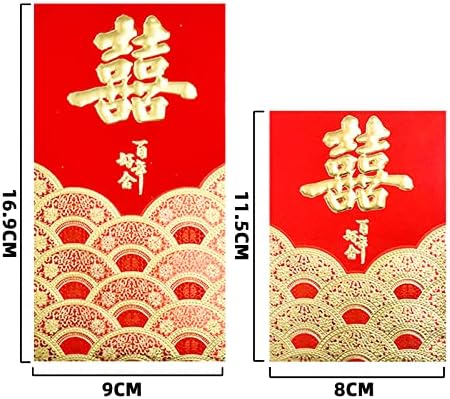 Nihewo 48pcs envelopes vermelhos, Hong Bao de Ano Novo Chinês, Pacotes de Money Lucky com 6 padrões de relevo dourados