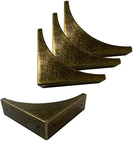 Protetor de canto de metal Sutfmwe 4 PCs - suportes decorativos de canto para móveis, caixa de madeira, mesas, moldura