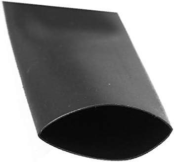 X-Dree 2pcs 12mm DIA 2: 1 Tubulação de tubo de tubulação de tubo de calor Cabo de fio de manga preto 5m de comprimento