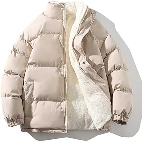 Casaco de inverno masculino Moda de cor sólida zíper à prova de vento esporte ao ar livre lã casual com jaqueta quente fora de roupa