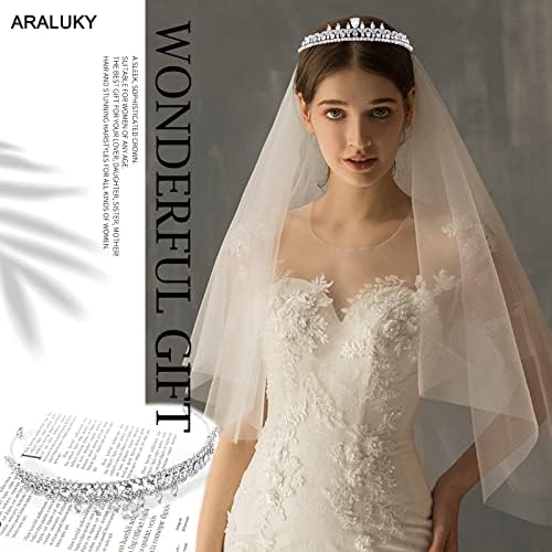 Coroas de cristal de prata araluky para mulheres elegantes princesas coroa coroa coroa coroa coroque tiaras de casamento