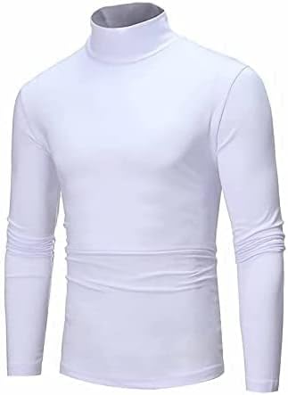 Mock Tops de pescoço para mulheres gurtleneck masculino de manga comprida camisa de calcinha térmica Mock Turtleneck Base para homens brancos