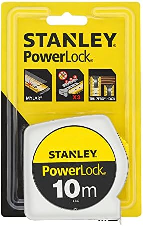 Stanley 1-33-442 Medida de fita de bloqueio de energia com gancho final sem orifício, prata