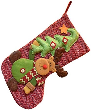 Soimiss 1PC Christmas Sock Bolsa de presente de Natal Decoração da bolsa de embalagem de presente de Natal