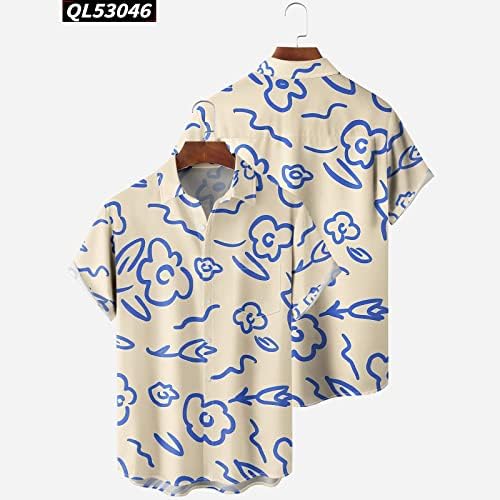 2023 nova flor de flor curta camisa de verão masculino estilo de praia relaxada casual camisa preguiçosa spandex camisa de spandex