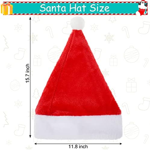 4 peças Hats de chapéu de Natal de Papai Noel Ajusta Papai Noel Hats Snapback de Natal Unisex Plexho Red Papai Noel Hat Soft Felt