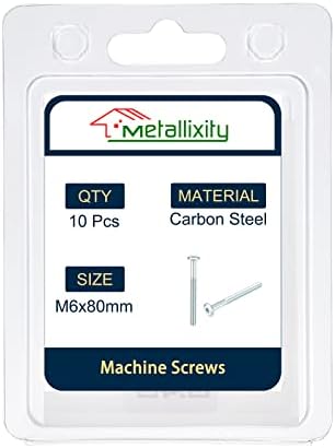 Metallixity Hex Hex Socket Head Machine parafusos, 10pcs, parafusos de tampa de meia rosca de aço carbono - Para máquinas,