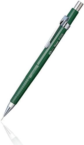 Lápis mecânicos afiados da Pentel, 0,5 mm, barril verde, cada um, 5.000