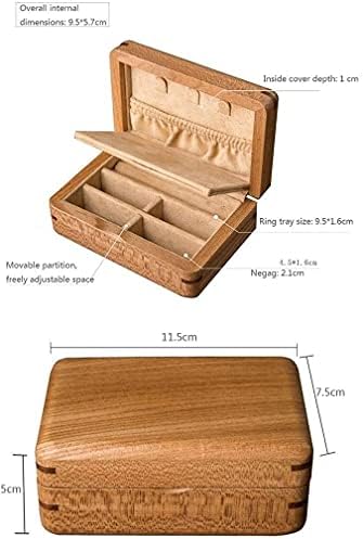 WQLYK Pequena caixa de jóias portáteis de madeira maciça caixa de joalheria caixa de armazenamento Brincos de orelha de brigos de armazenamento