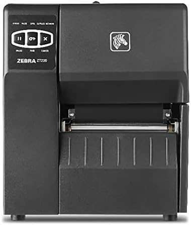 ZEBRA ZT220 Somente impressora industrial térmica direta - Ethernet, USB e conectividade serial - 4,09 Largura máxima de impressão, 203 dpi, 6 ips, impressora de etiqueta de barras monocromática, preto - zt22042 -d01200fz ykgav