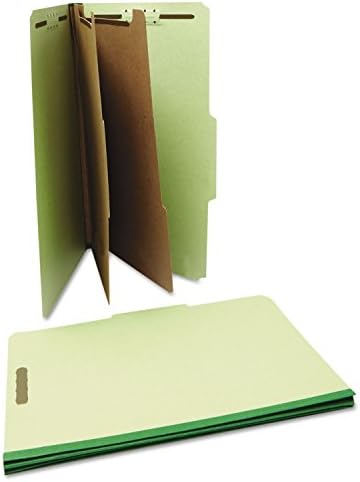 Pasta Universal 10281 Pressboard Classification, Legal, Six-Section, Green, 10/Box