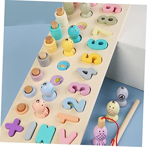 Toyvian 1 Set Digital Log Board Toys Magnético Crianças Puzzles de madeira Baby Toys de madeira Toys magnéticos Polo de