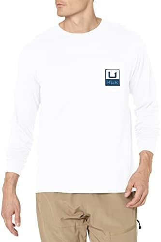 Tee de bolso masculino de Huk | Camiseta de pesca de mangas compridas