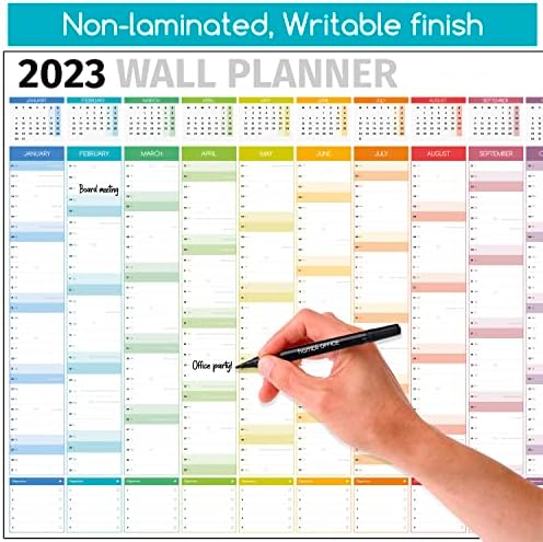 Wall Planner 2023 - Extra grande 36 x 25in Ano Planejador de Wall Calendar - 23 Planejador de Escolas para Professor, Escritório, Essentials