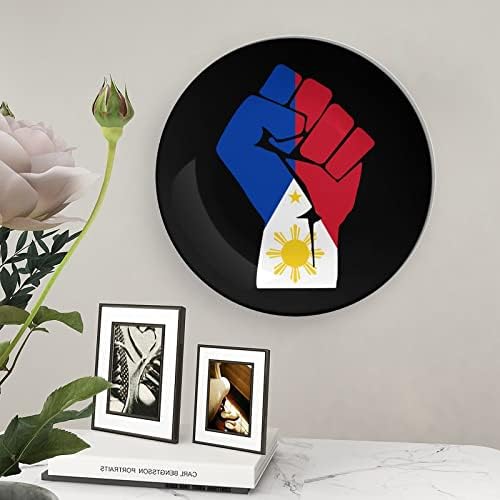 Filipinas Bandeira Planto de Placa Decorativa Placas Decorativas Placas de Cerâmica Artesanal Com Display Stand for Home