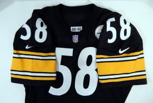 1999 Pittsburgh Steelers 58 Jogo emitido Black Jersey 50 DP21254 - Jerseys de jogo NFL não assinado