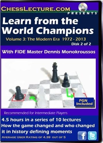 Aprenda com os campeões mundiais - Palestra de xadrez - 2 DVDs - Volume 60 DVD de xadrez