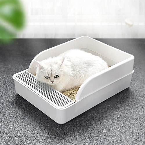 ZRSJ Caixa de areia de gato de estimação elegante e durável, petro de vaso sanitário, banheiro de limpeza de gatos