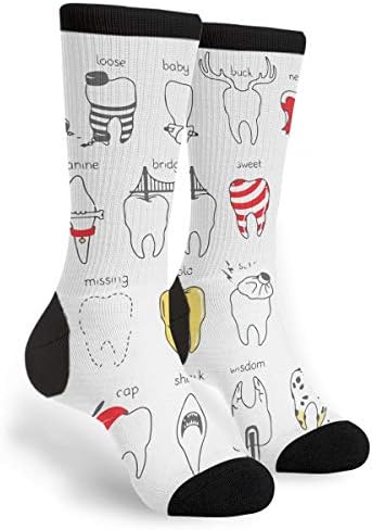 Fashion Travel Socks respiráveis ​​Homens dentários e mulheres que administram um tamanho casual em preto e branco