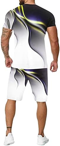 Roupa de 2 peças masculinas de shorts de moda atlética de manga curta camisas e shorts conjuntos de trilhas de verão de corrida