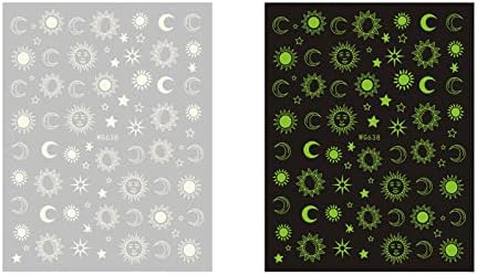 7 lençóis adesivos luminosos adesivos 3d adesivos de unhas fluorescentes desenhos luminosos cristais de cor borboletas
