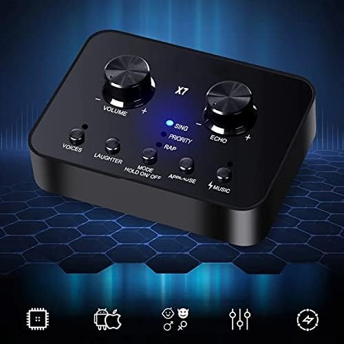 Twdyc x7 mixer de áudio externo placa de som headset microfone webcast trocador de voz ao vivo para computador tablet smartphone