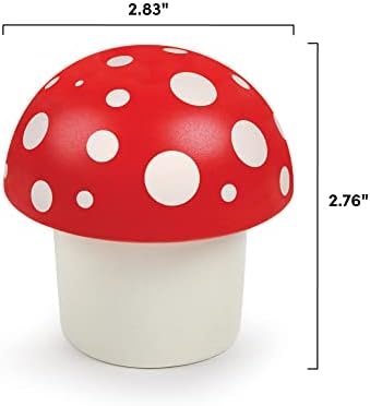 Griper genuíno de ervas Fred Fred Merry Mushroom, vermelho/branco, 3 polegadas