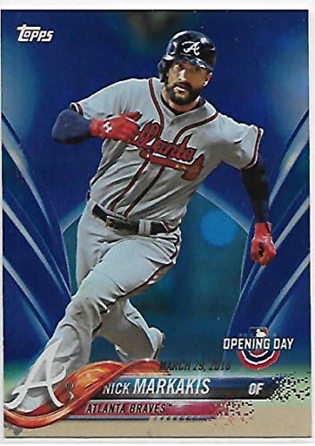 2018 Topps Aleitel Day Blue Foil 12 Nick Markakis Braves Baseball MLB