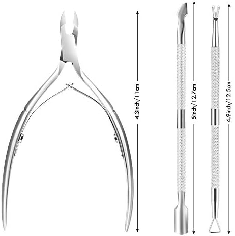 Aparador de cutículas com pusher de cutícula, tesoura de cortador de cutículas XUNXMAS e raspador de cutículas de cutícula do triângulo