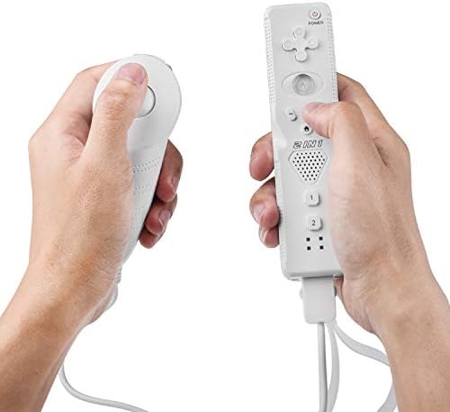 2 pacote Wii Remote com Wii Motion Plus Inside | Shock Wii Nunchuk Controller | Nintendo compatível Wii, Wii U