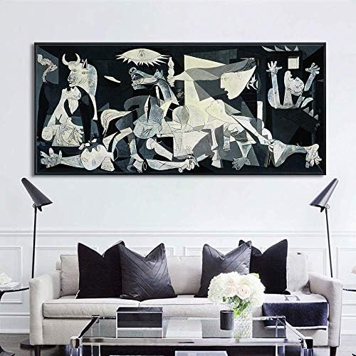 Art Art emoldurado por lona giclee Print Art Guernica por Pablo Picasso Wall Art Room Decorações de escritório em casa