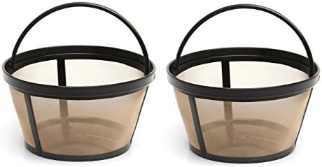 Filtros de café permanentes no estilo de cesta de 4 cupes para o cafeteiro de 4 xícaras de café, conjunto de 2