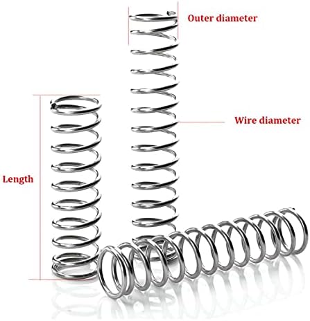 As molas de compressão são adequadas para a maioria dos reparos I Diâmetro do fio 0,4 mm de compressão Diâmetro externo da